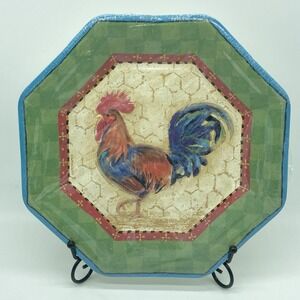 Amscan Country Living Rooster Paper Plates 10" Octagon Farmhouse 8 Count New‎